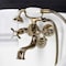 Kingston Brass KS245AB Tub Wall Mount Clawfoot Tub Faucet with Hand Shower, Antique Brass KS245AB - alternate 6